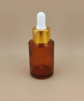Νέα σχεδίαση Clear Light Brown Ομαλή στρογγυλή φιάλη σταγονόμετρου για Essence