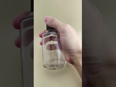 Λεπτός Σχεδιασμός Διαφανές Μεγάλο Λείο Στρογγυλό Γυάλινο Μπουκάλι με Ειδικό Καπάκι για Φάρμακα