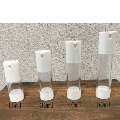 Κενό 15ml 30ml 40ml 50ml Στροφική αντλία κλειδαριού πλαστικής αντηλιακής αντλίας λοσιόν μπουκάλι Ασημένιο κάλυμμα για συσκευασία καλλυντικών