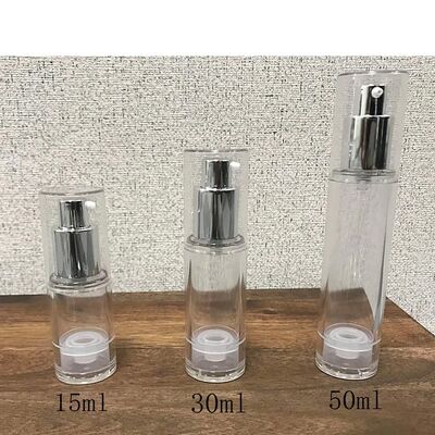 Airless Lotion Pump Bottle Serum No DIP Dispenser Διαφανής καλλυντική συσκευασία με δυνατότητα επαναπλήρωσης