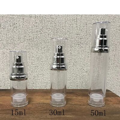 Airless Lotion Pump Bottle Serum No DIP Dispenser Διαφανής καλλυντική συσκευασία με δυνατότητα επαναπλήρωσης