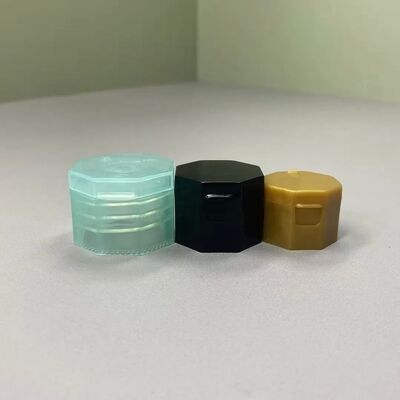 Οκτάγωνο σχήμα 24mm Flip Top Caps πλαστικό ειδικό σχήμα Snap Caps