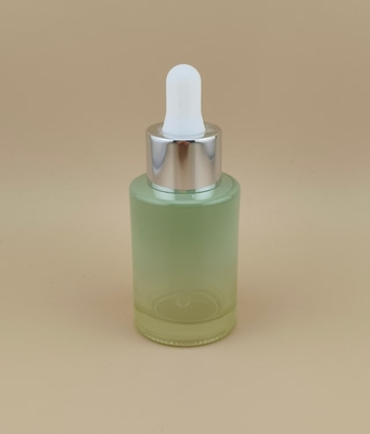 Νέο Σχέδιο Διαυγές Σταδιακή Αλλαγή Matcha Green Λείο Στρογγυλό Μπουκάλι με Σταγονόμετρο K-GBL30 για Ουσία